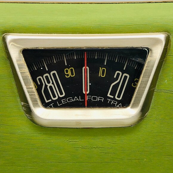 Vintage BORG Avocado Olive Green Personal Bathroom Scale 300lbs MCM Lifestyle - Picture 3 of 15